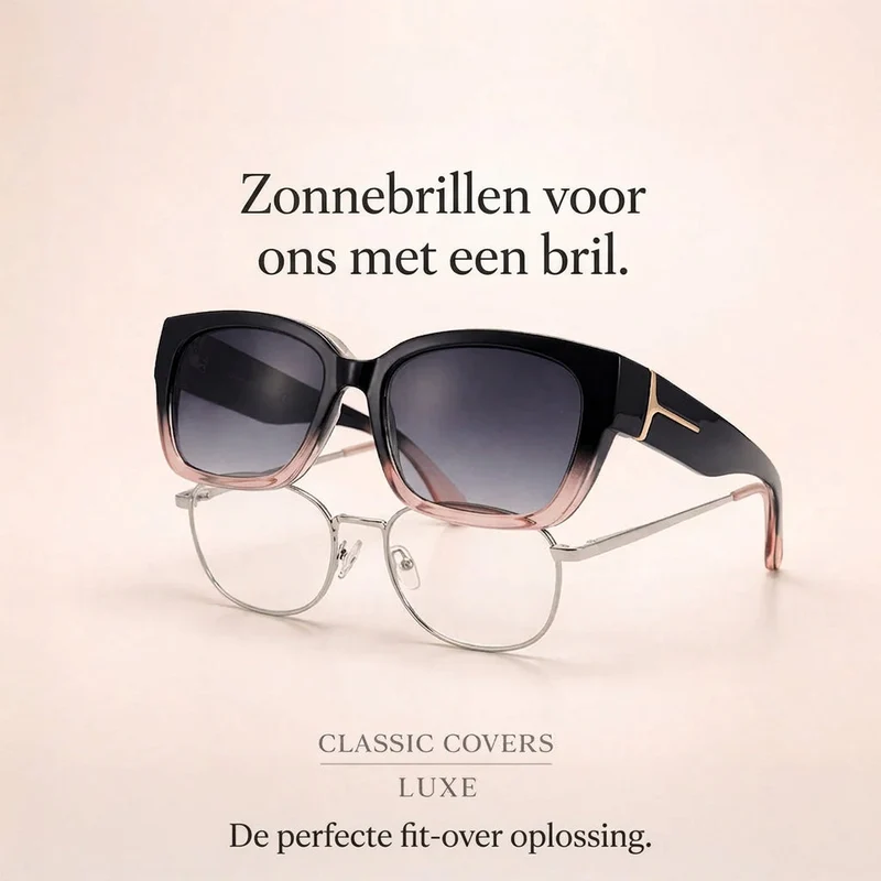 Overzet Zonnebril met UV Bescherming voor Brildragers Fit Over Polariserend Luxe Design Zwart Bordeaux | Sansoti