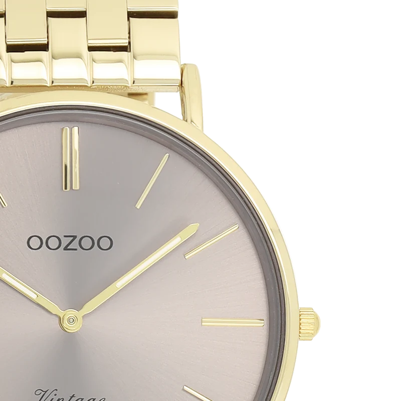 OOZOO Vintage Damenuhr In Gold Und Taupe C20403