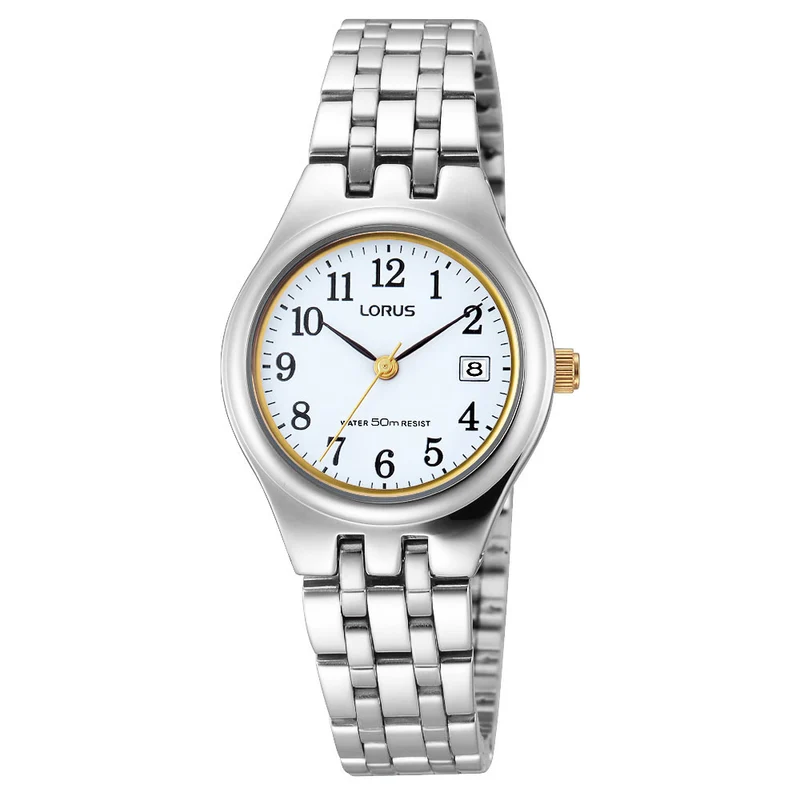 Lorus Classic RH787AX9 Damen Armbanduhr Silber • Quarzwerk mit Datum • Bicolor-Edelstahlarmband
