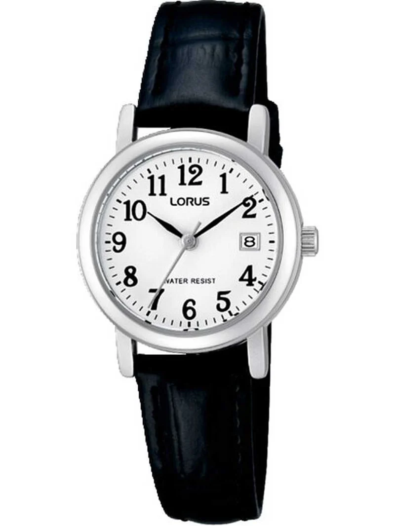 Lorus Dress RH765AX5 Damen Armbanduhr Weiß • Mineralglas • Schwarzes Lederband