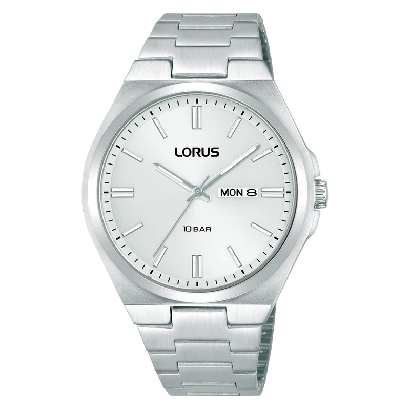 Lorus Sports RH399AX9 Herrenuhr Weiß • Mineralglas • Tag-/Datumsanzeige