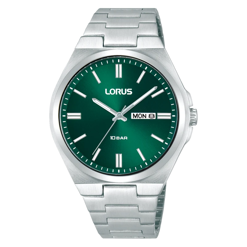 Lorus Sports RH395AX9 Herrenuhr Dunkelgrün • Mineralglas • Edelstahlarmband
