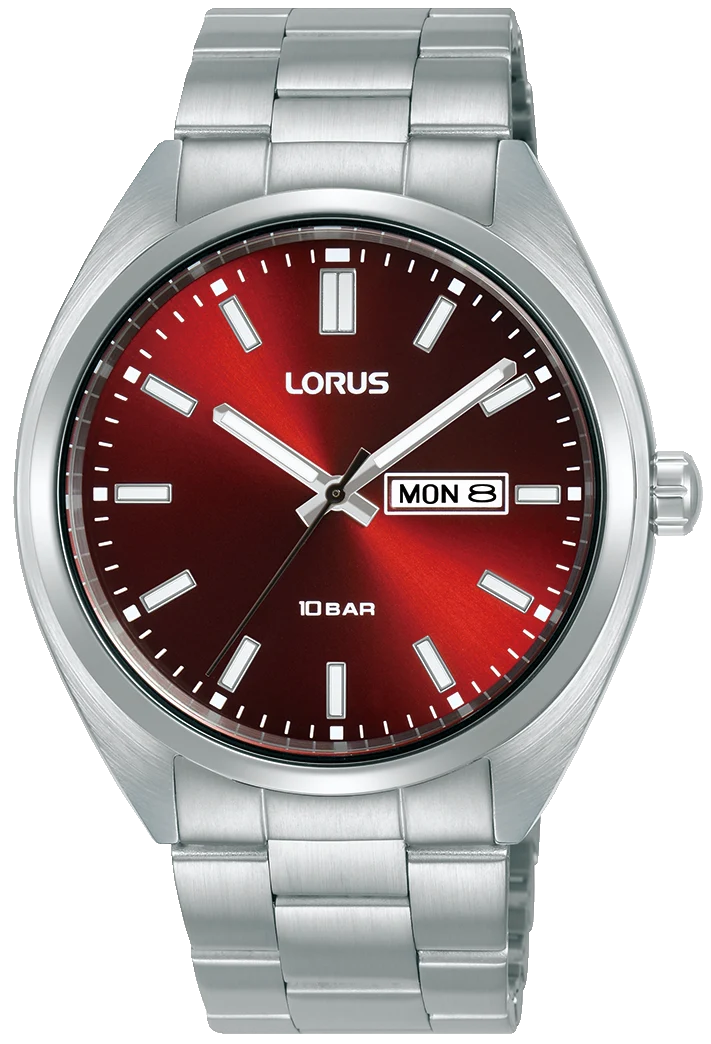 Lorus Sports RH369AX9 Herrenuhr Dunkelrot • Mineralglas • 10 bar Wasserdicht