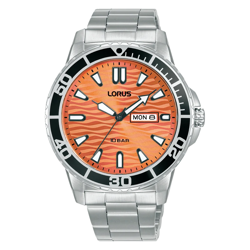 Lorus Sports RH361AX9 Herrenuhr Orange • Mineralglas • 10 bar wasserdicht