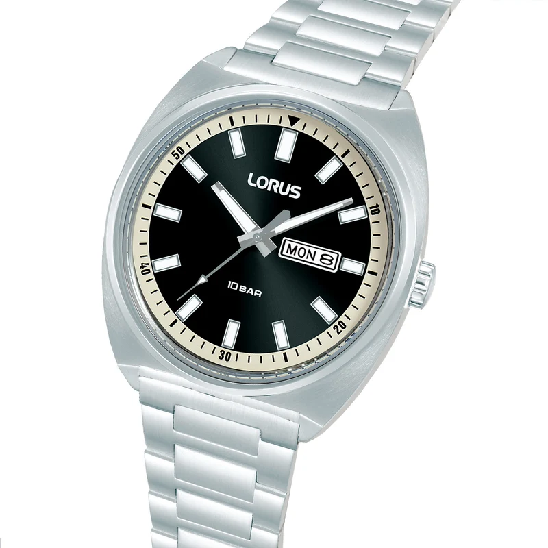 Lorus Sports RH311BX9 Herren Armbanduhr Schwarz • Mineralglas • Datum & Wochentag