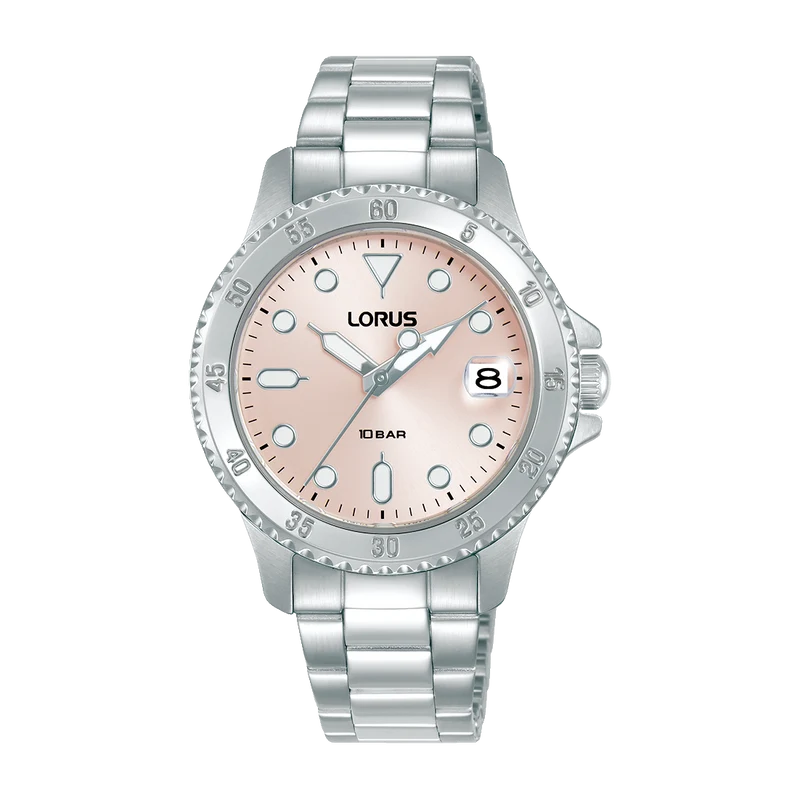 Lorus Sports RG817DX9 Damenuhr Rosa • Mineralglas • Edelstahlarmband