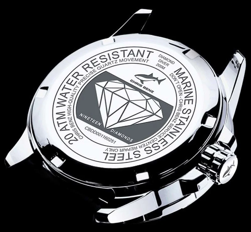 Chris Benz Diamond Diver CB-DD200-R-MBJ Damenuhr • Saphirglas • 200m Wasserdicht