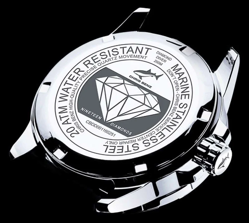 Chris Benz Diamond Diver CB-DD200-S-MBJ Damenuhr • 200m • Saphir