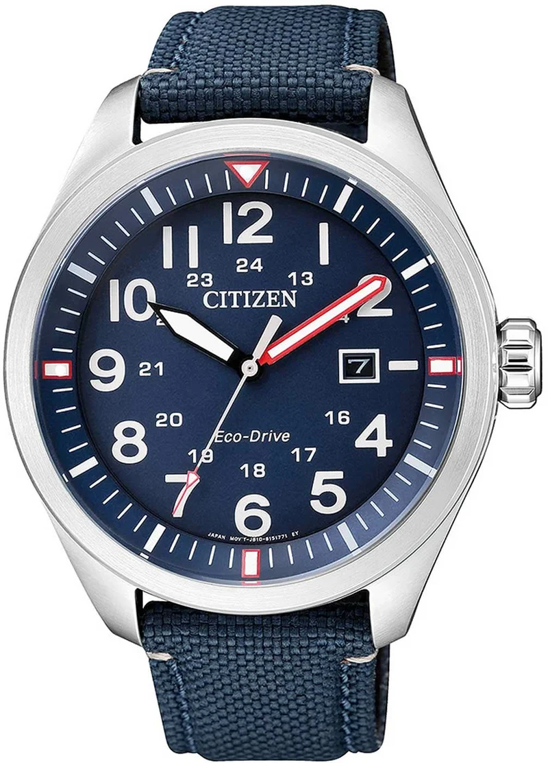 Citizen AW5000-16L Herrenuhr • Blaues Nylonarmband • 42,6 mm Gehäuse