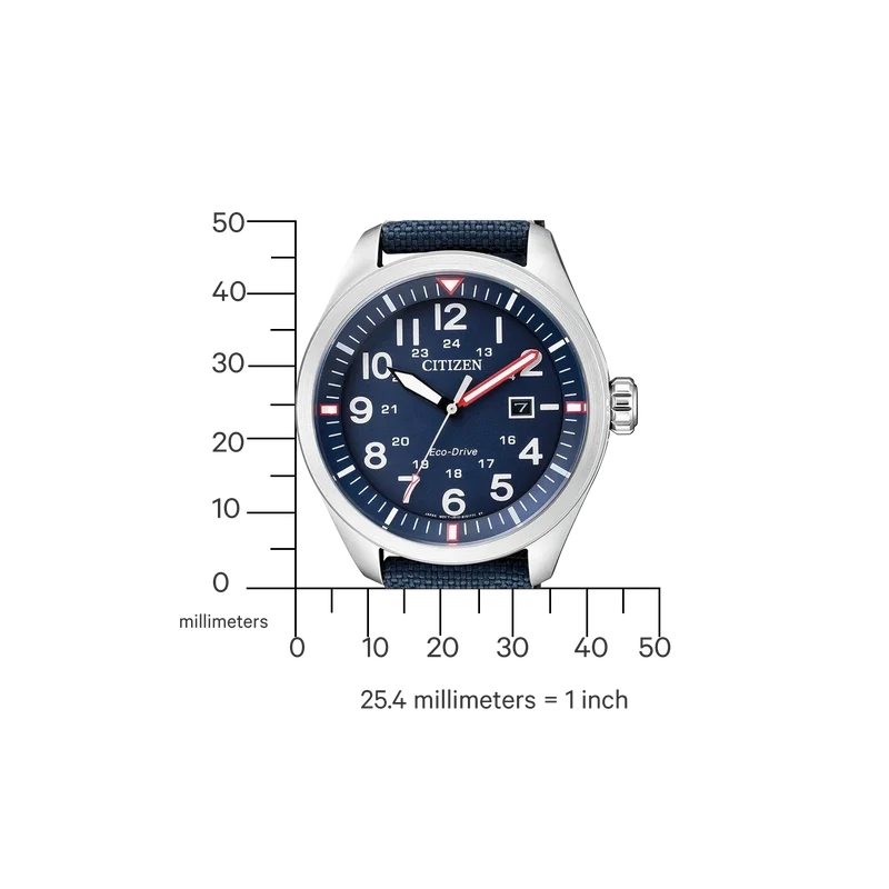 Citizen AW5000-16L Herrenuhr • Blaues Nylonarmband • 42,6 mm Gehäuse