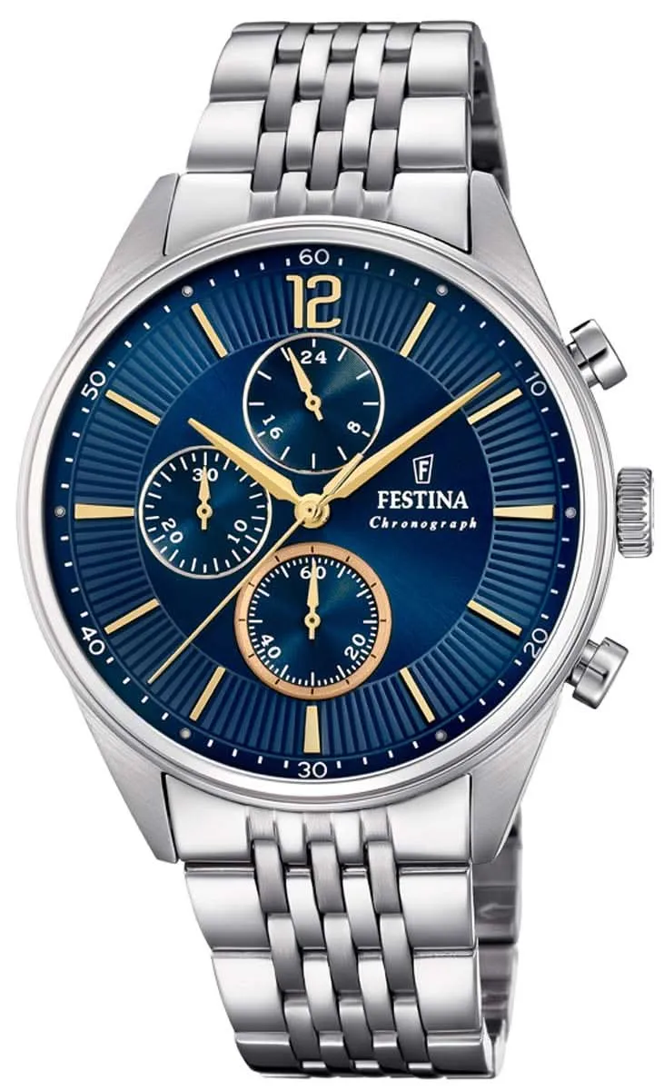 Festina Timeless Chronograph F20285/3 Herrenuhr • Präzises Quarzwerk • Edelstahl