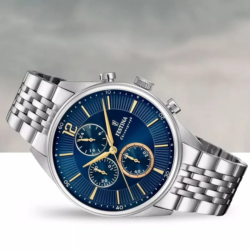 Festina Timeless Chronograph F20285/3 Herrenuhr • Präzises Quarzwerk • Edelstahl