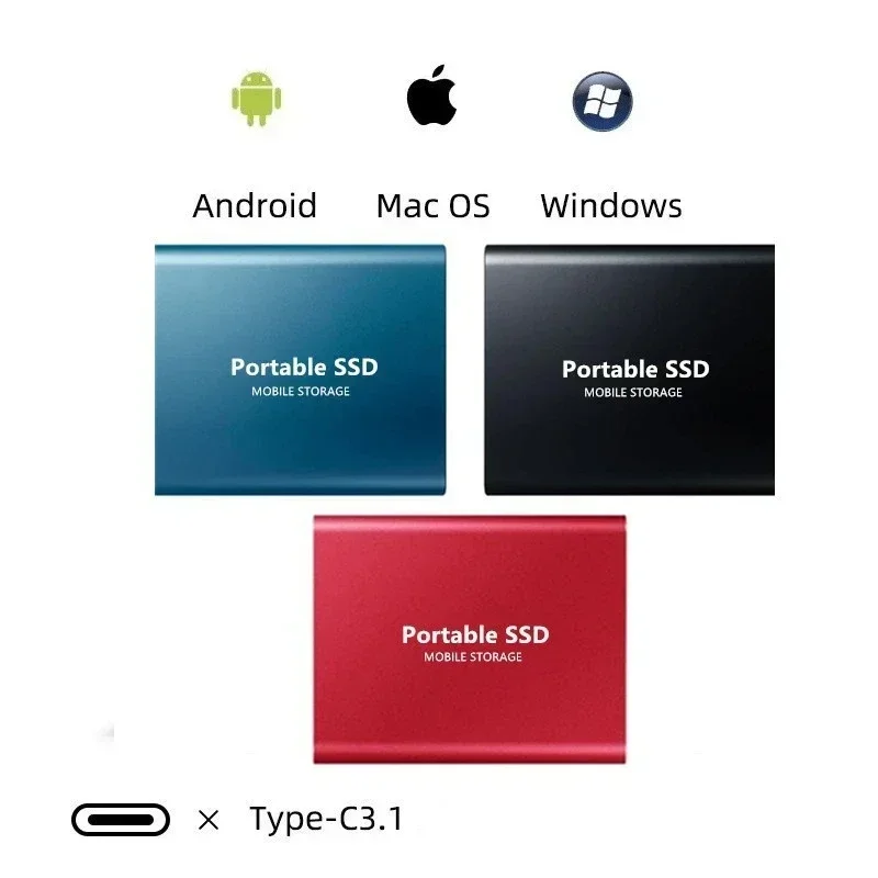 Draagbare SSD – Externe Solid State Drive met Snelle Overdracht USB-C – Compact Opslag 2TB 4TB 8TB – Compatibel Windows macOS Linux – Schokbestendige Behuizing – Lichtgewicht Mobiele Data-opslag | Sansoti