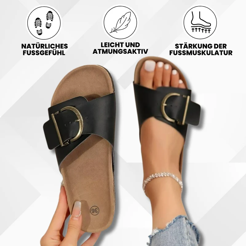 Comfortabele Dames Sandalen met Verstelbare Gespen en Kurkzool voor Optimale Voetondersteuning | Sansoti
