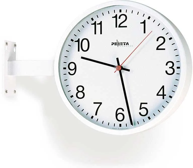 Peweta Wanduhr 25 cm Ø Metall • Funkuhr • Doppelseitig