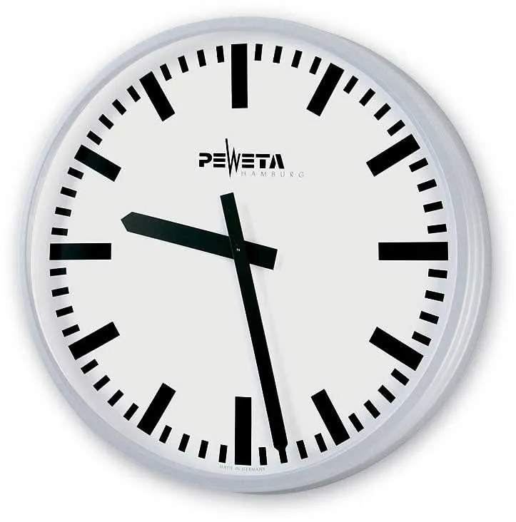 Peweta Wanduhr 54,6 cm Ø Metall • Funkgesteuert • Robustes Design
