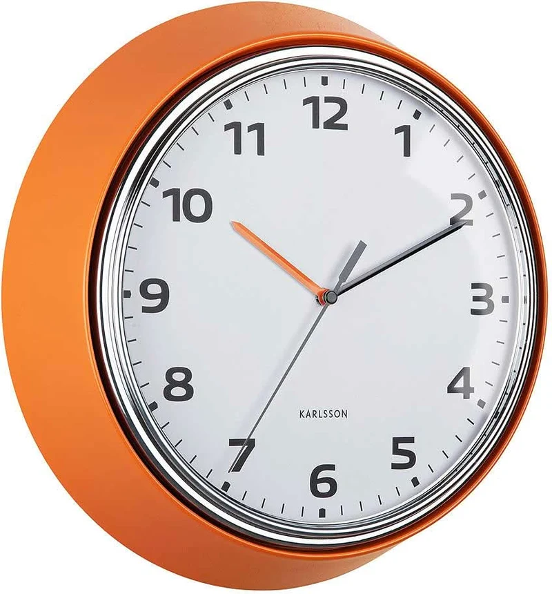 Karlsson Wanduhr 34x34x7 cm Metall • Modern Retro Stil • Präzises Quarzuhrwerk