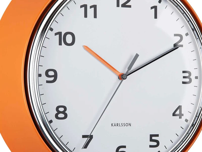 Karlsson Wanduhr 34x34x7 cm Metall • Modern Retro Stil • Präzises Quarzuhrwerk
