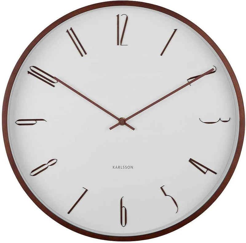 Karlsson Wanduhr 40 cm Ø Holz • Modernes Design • Leises Uhrwerk