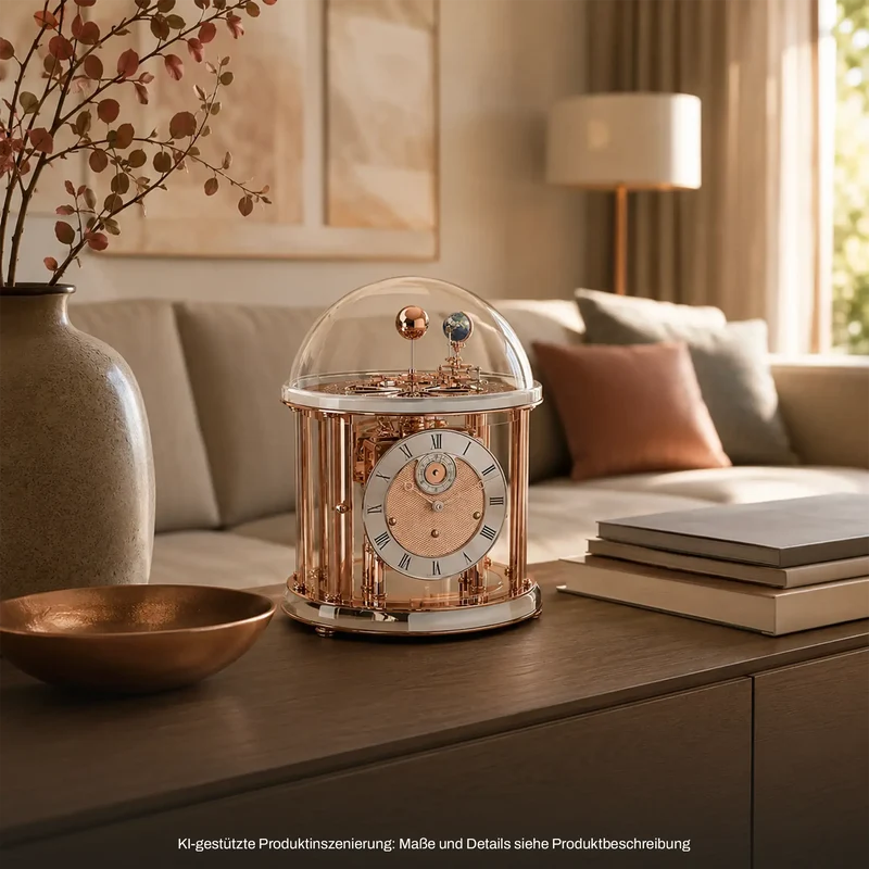 Hermle Tischuhr 35x29x29 cm Metall • Exquisite Tellurium-Funktion • Mit Westminster Schlagwerk