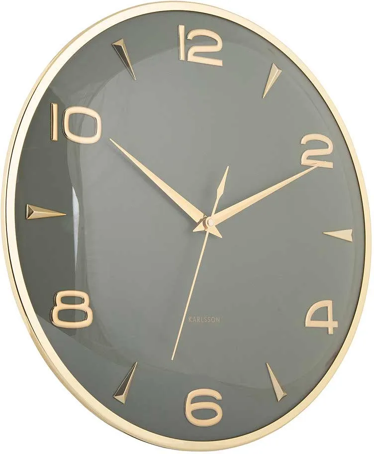 Karlsson Wanduhr 40,6 cm Ø Metall • Modernes Design • Geräuscharmes Quarzwerk