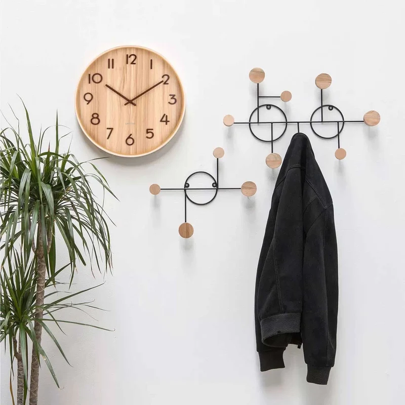 Karlsson Wanduhr 40 cm Ø Holz • Geräuschloses Quarzwerk • Modernes Design
