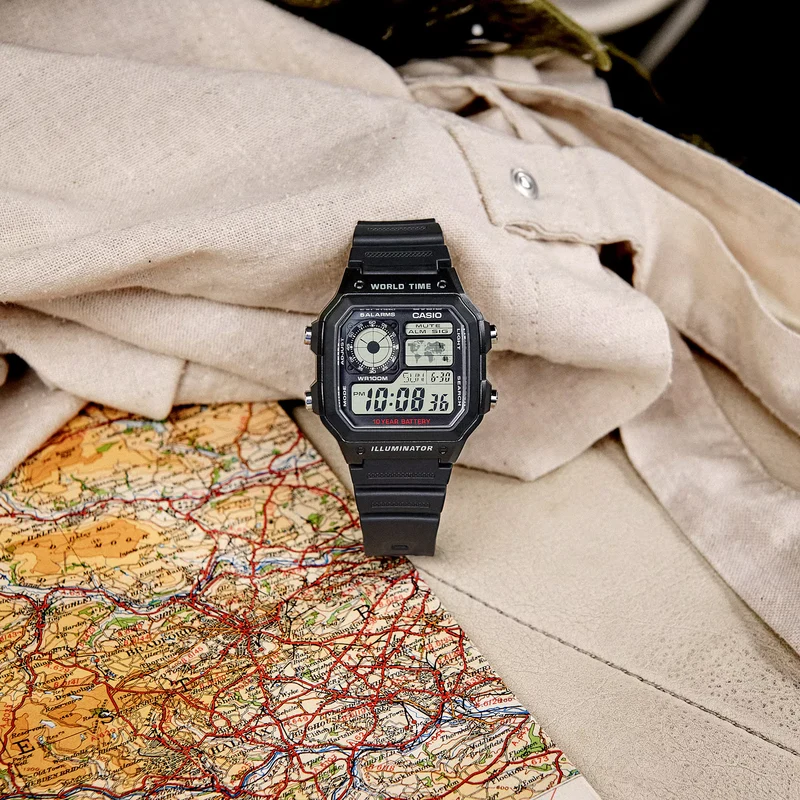Casio Collection AE-1200WH-1AVEF Herrenuhr • Smarte Weltzeit • 10 Jahre Batterie