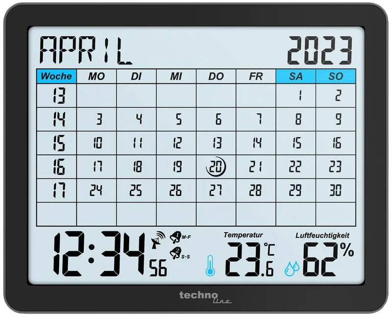 Digitaler Kalender Technoline WT 2600 172x139x21mm schwarz