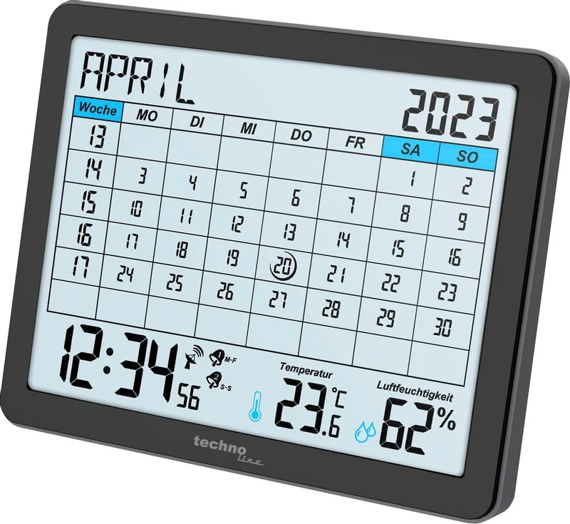 Digitaler Kalender Technoline WT 2600 172x139x21mm schwarz