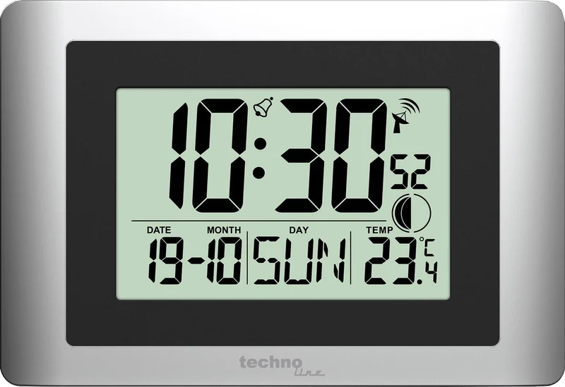 Digitale Wanduhr Technoline WS 8028 220x150x56mm silber