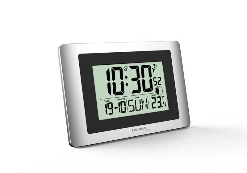 Digitale Wanduhr Technoline WS 8028 220x150x56mm silber