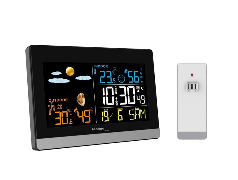 Wetterstation Technoline WS 6455 144x96x38mm schwarz/silber LCD-Display