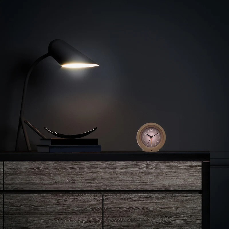 Table Alarm Clock 10.5cm x 3.6cm-Silent-Light Dial-NeXtime "Circle"