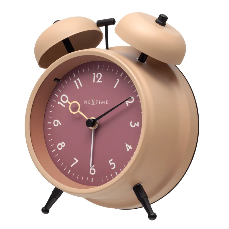 Alarm Clock 12 x 14 x 6cm-Metal-NeXtime "Golden Hour"