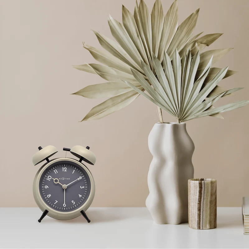 Alarm Clock 12 x 14 x 6cm-Metal-NeXtime "Golden Hour"