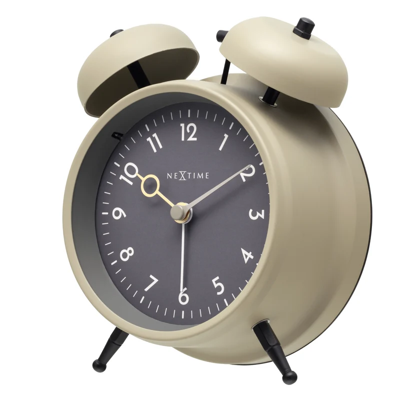 Alarm Clock 12 x 14 x 6cm-Metal-NeXtime "Golden Hour"