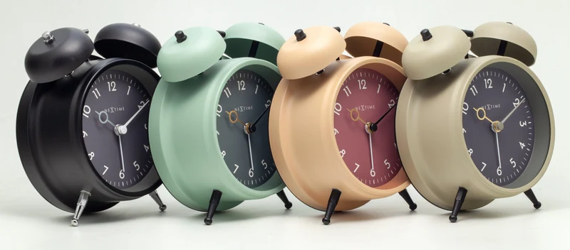 Alarm Clock 12 x 14 x 6cm-Metal-NeXtime "Golden Hour"