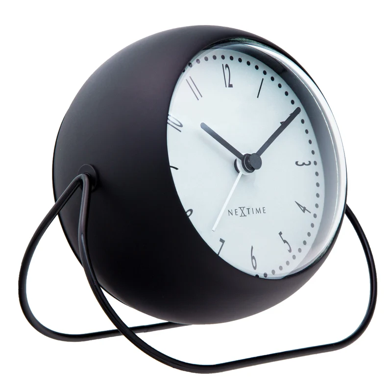 Table Alarm Clock 14x12x8cm-Silent-Metal-NeXtime 'Bubble Alarm Clock'