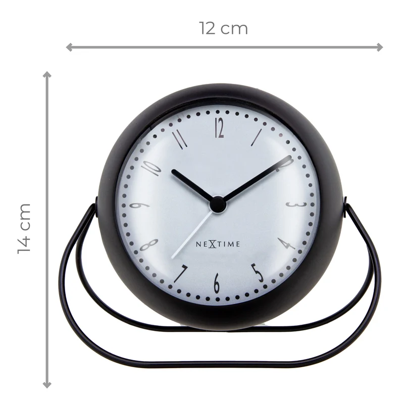 Table Alarm Clock 14x12x8cm-Silent-Metal-NeXtime 'Bubble Alarm Clock'
