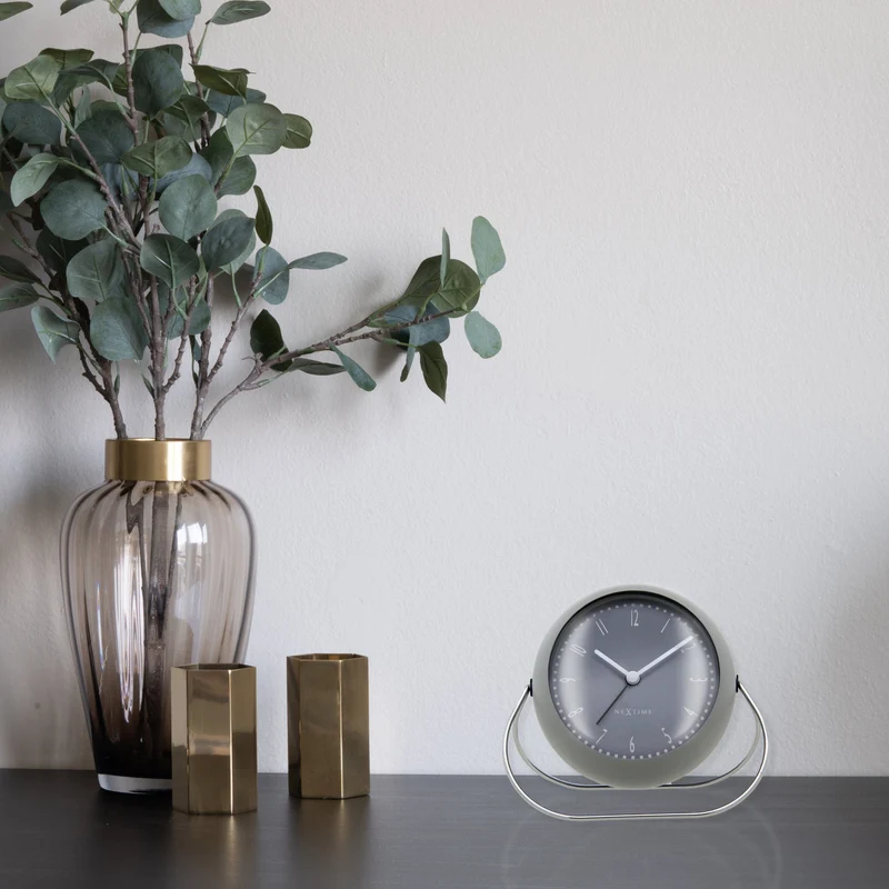 Table Alarm Clock 14x12x8cm-Silent-Metal-NeXtime 'Bubble Alarm Clock'