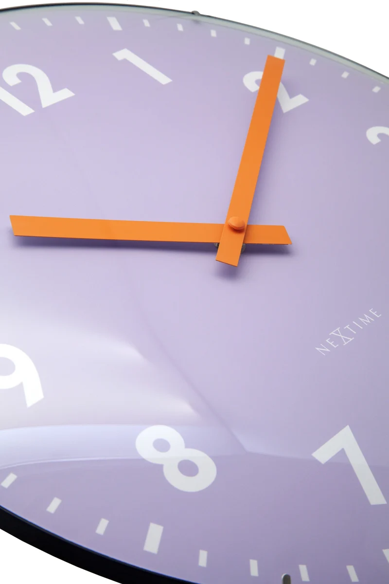 Wall Clock 35cm Domed Glass Lens-Silent-Glass-NeXtime 'Duomo'