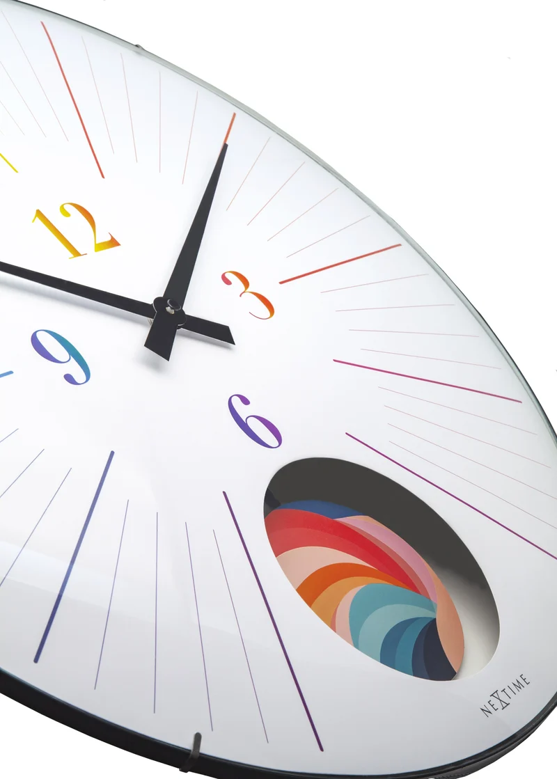 Large Wall Clock 50cm Domed Glass Lens-Silent-Pendulum-NeXtime 'Duomo 50 Pendulum'