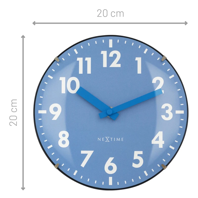 Table/Wall clock 20cm - Domed glass lens - Silent - Glass - "Duomo Mini"