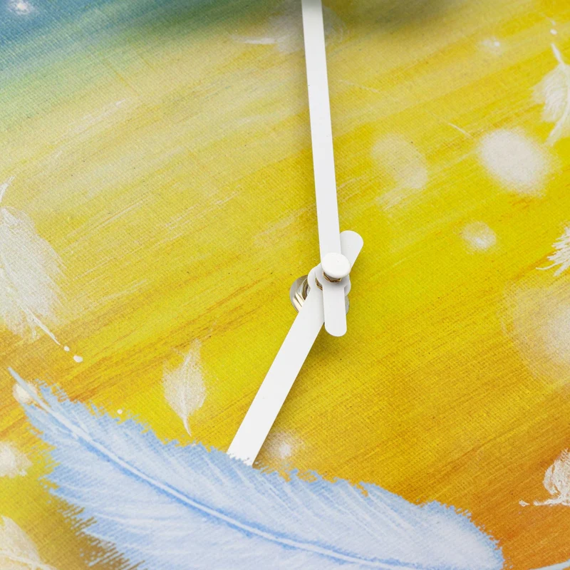 Wall clock 30cm - Silent - Multicolour - Plastic - "Feathers"