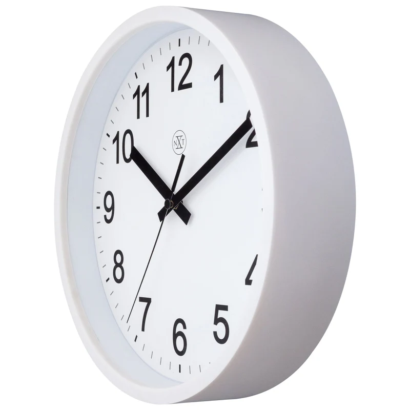 Wall clock 25.5cm - Silent - Plastic - "Robust"