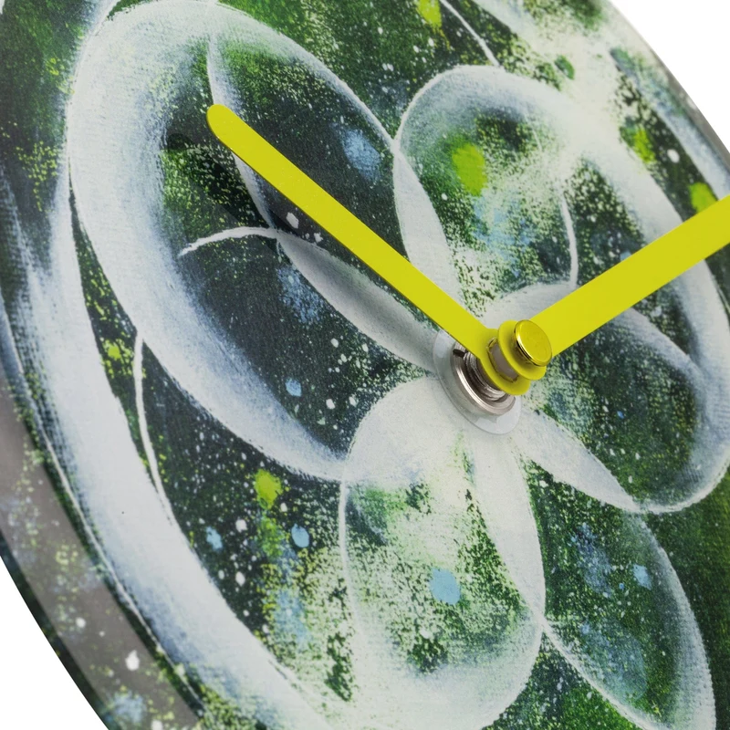 Table/Wall clock 20cm - Silent - Green - Tempered Glass - "Cosmo Table"