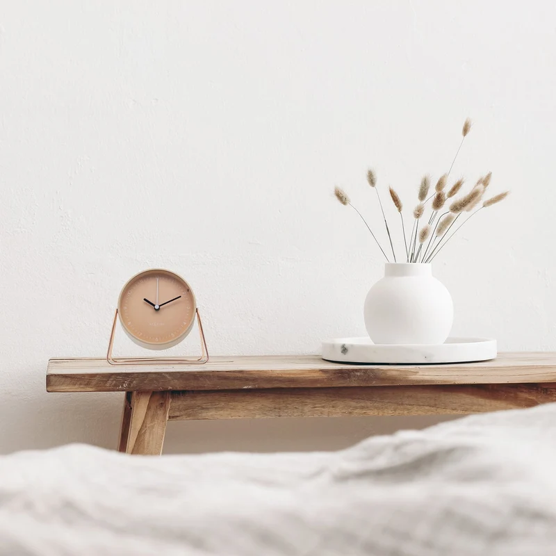 Table Alarm Clock 14x13x7cm - Silent - Metal - "Berlin Table"