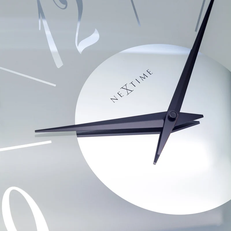 Wall clock 43cm - Silent - Glass - Frosted/Mirror - "Dali Round"