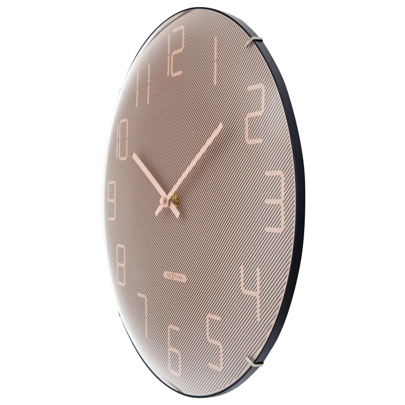 Wall Clock 35cm Domed Glass Lens - Silent - Glass -"Shade"