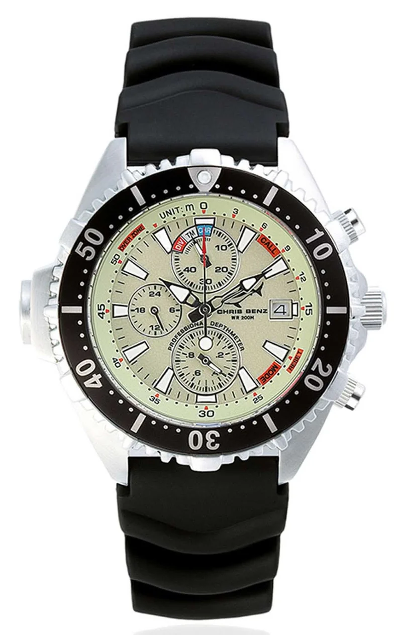 Chris Benz Chronograph 200M CB-C200-N-KBS Uhr • Saphirglas